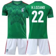 Equipaciones De Futbol Para Niños Méjico Copa Mundial 2022 Hirving Lozano 22 Camiseta Primera..